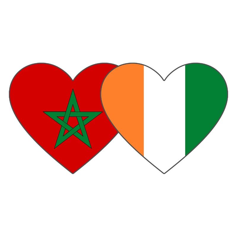 Cœur du drapeau du Maroc de Côte d’Ivoire