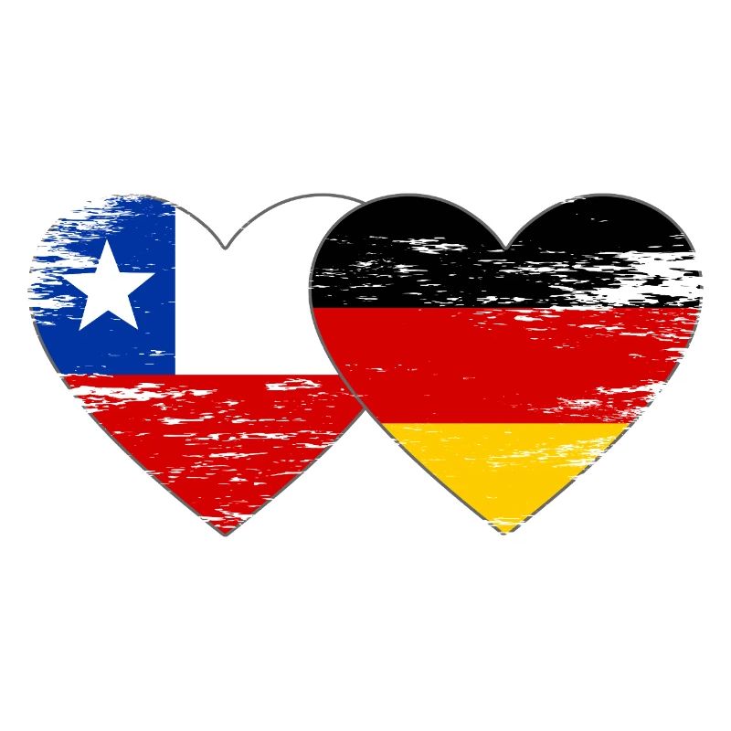 Chile Germany Flag Heart