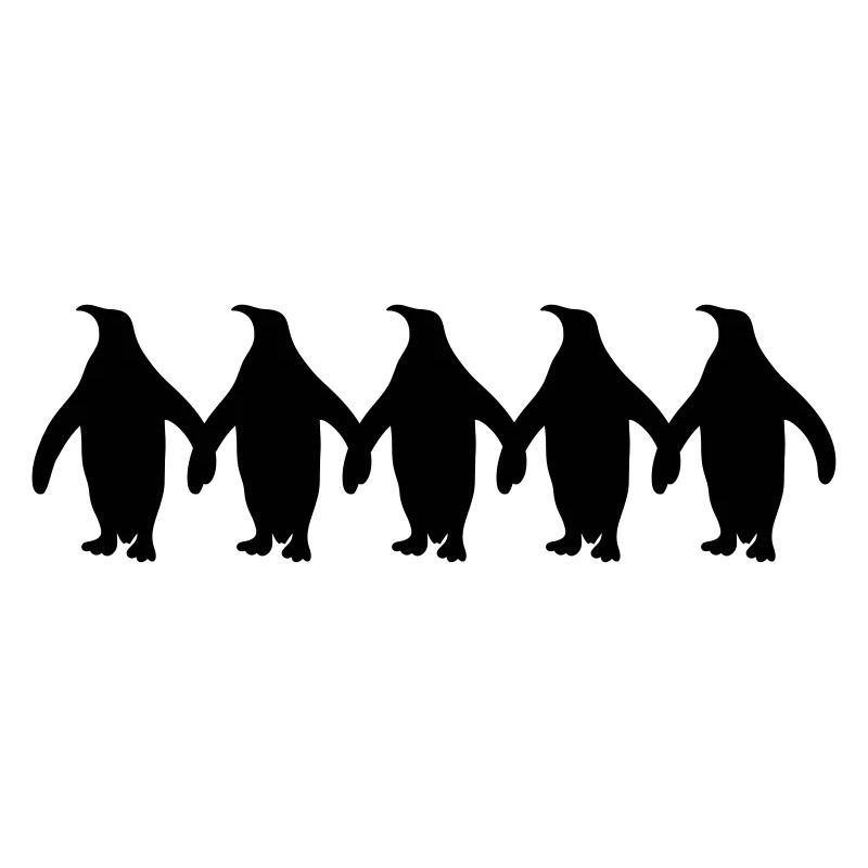 Penguins chain hands holding pattern fun