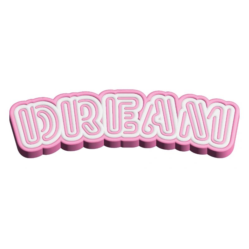 Typographie 3D de rêve - Conception de mots 3D en blanc et rose