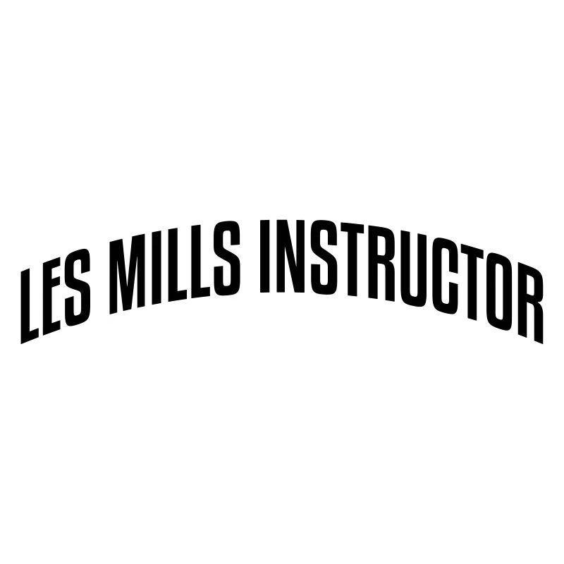les mills instructor stylish arched text