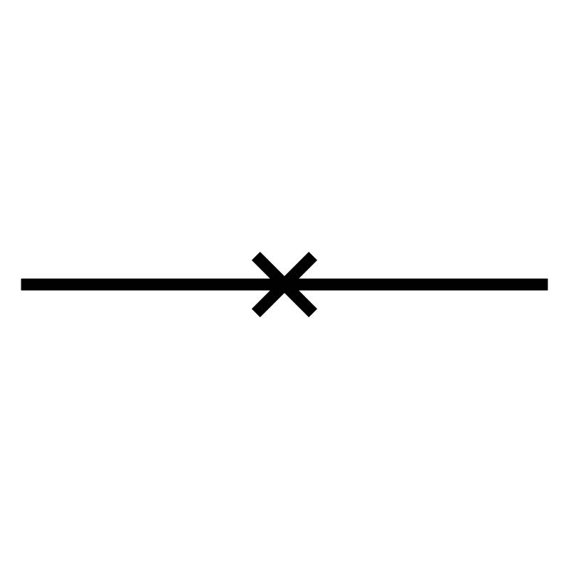 Underscore line with cross