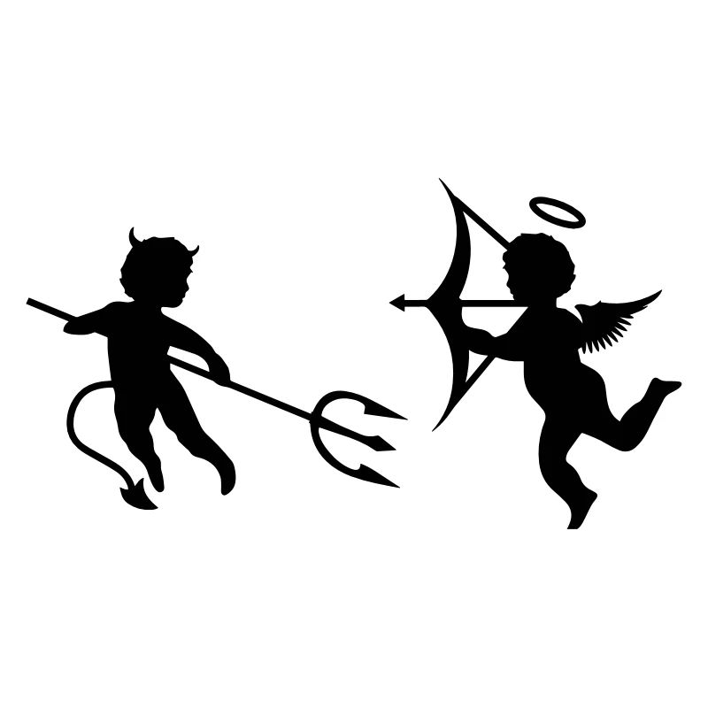 Ein kleiner Teufel und ein Engel