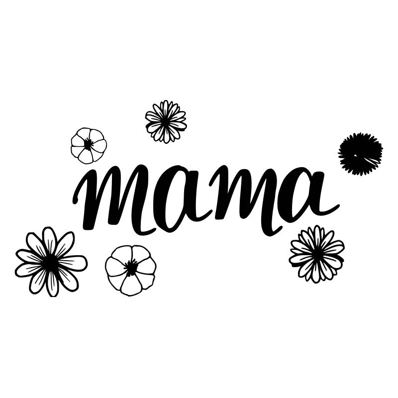 Maman dans le champ de fleurs