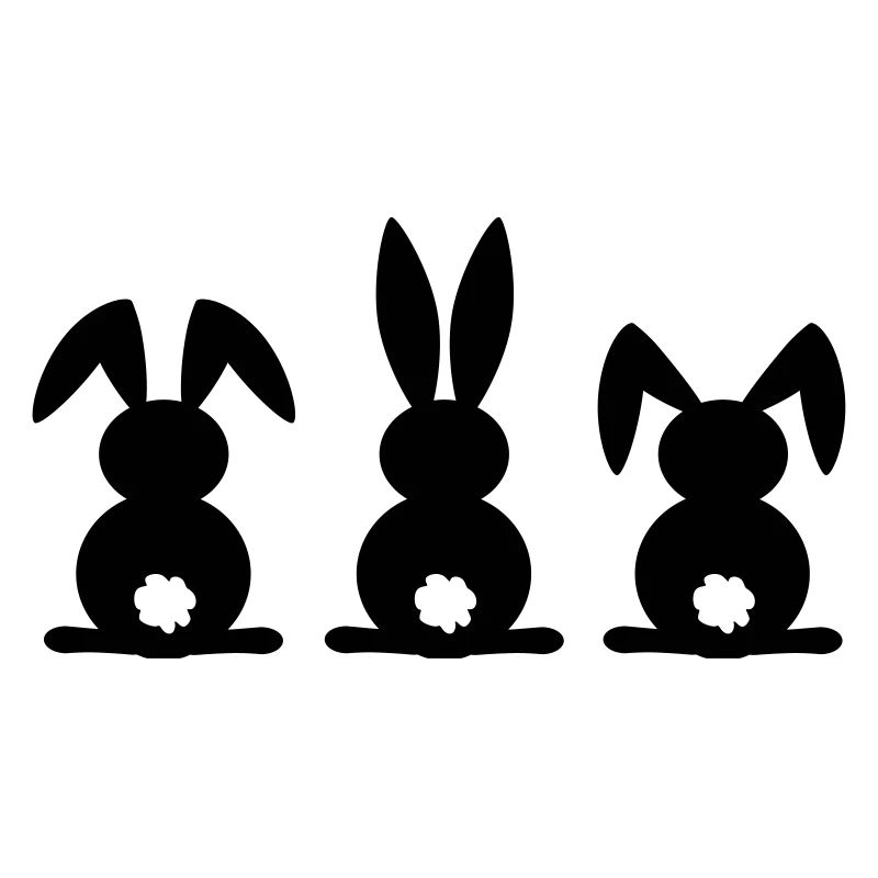 Kaninchen-Silhouette. Frohe Ostern oder Osterfeier. Ei.