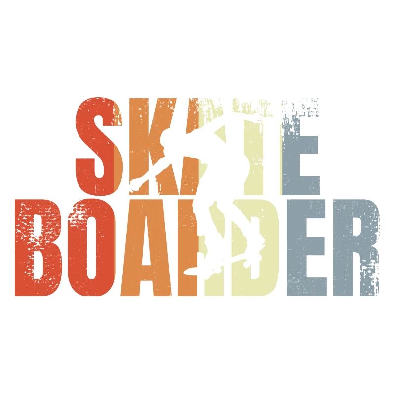 Skateboarder rétro