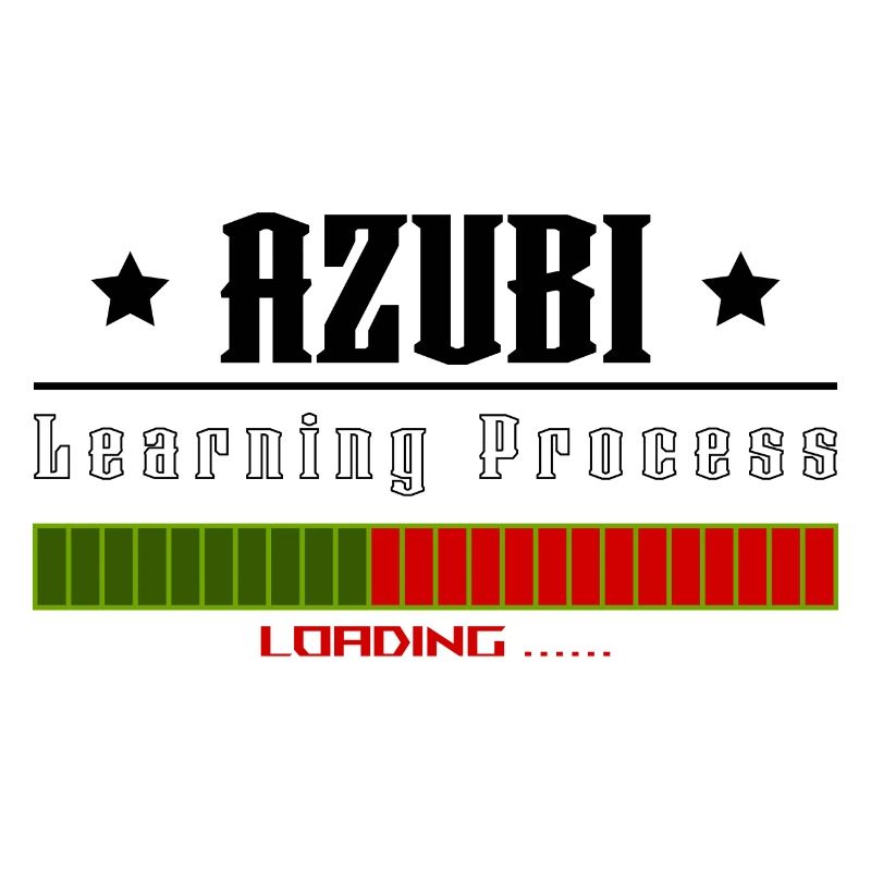AZUBI learning process loading white tshirt