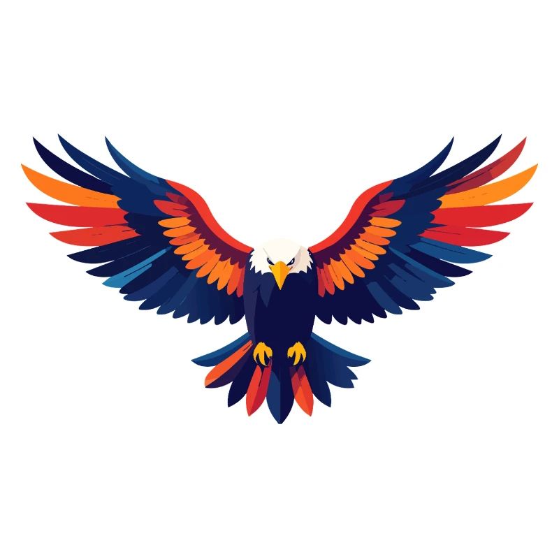 Motif coloré d’aigle volant Ailes déployées d’aigle