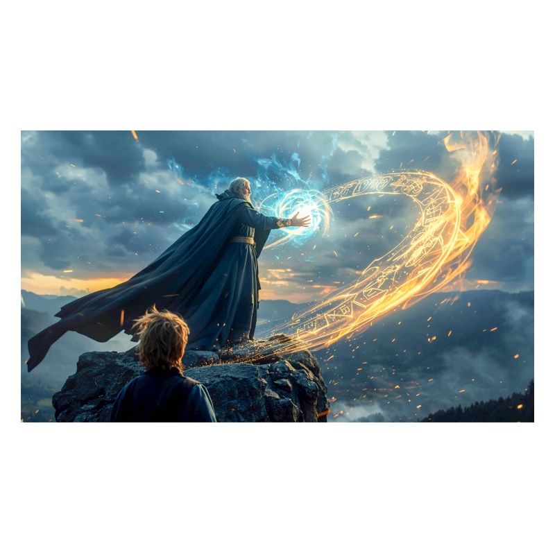 Merlin et Arthur dirigent les chevaliers