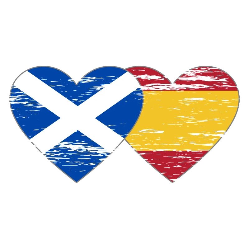 Ecosse Espagne Drapeau Coeur Utilisé
