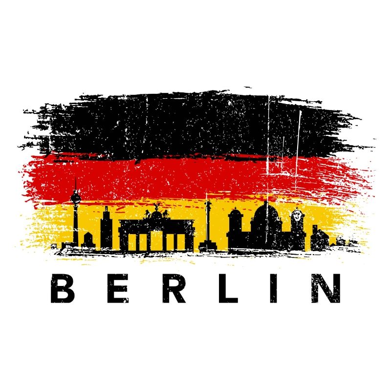 Horizon de Berlin sur drapeau peint