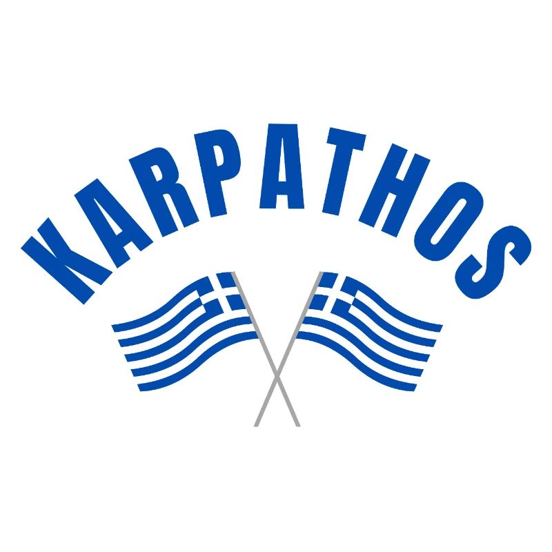 Karpathos avec drapeaux grecs croisés