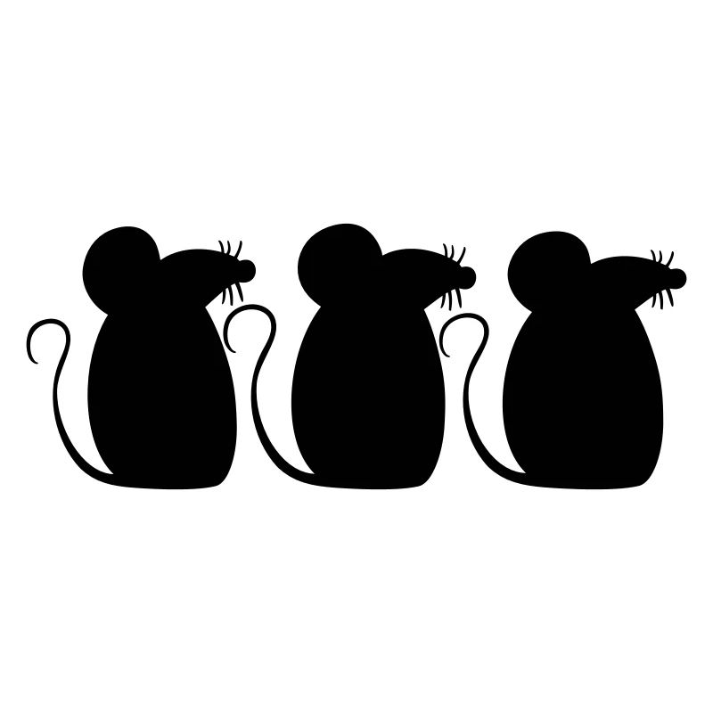 3 Mäuse Team Drei Freunde Party Crew Silhouette