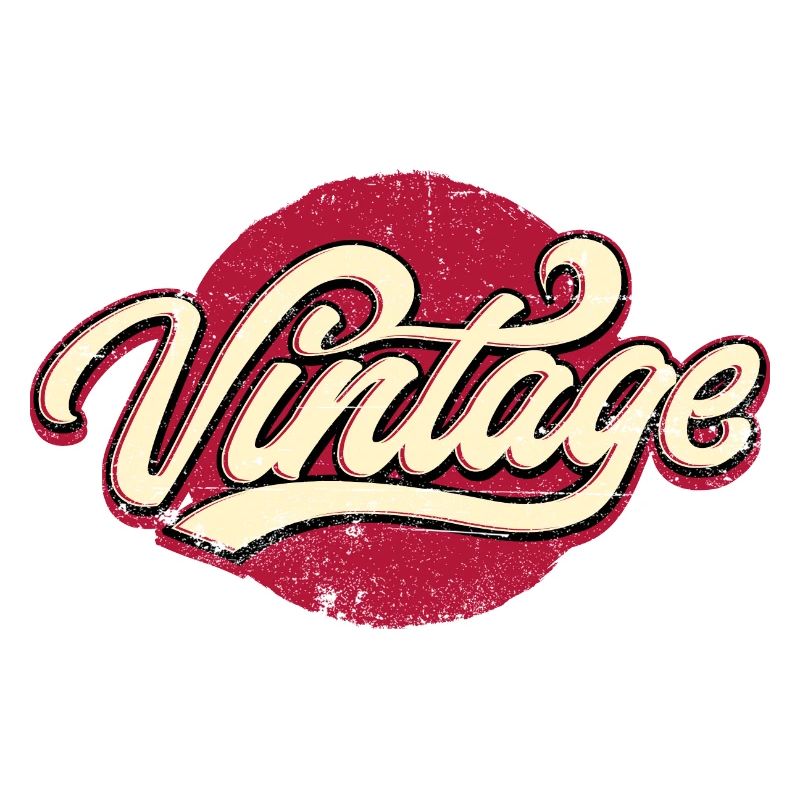 Vintage Script on Bold Red Circle