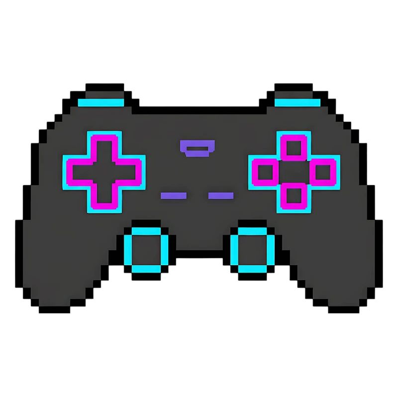 Autocollant Pixel Game Controller Retro 8 Bits Shirt