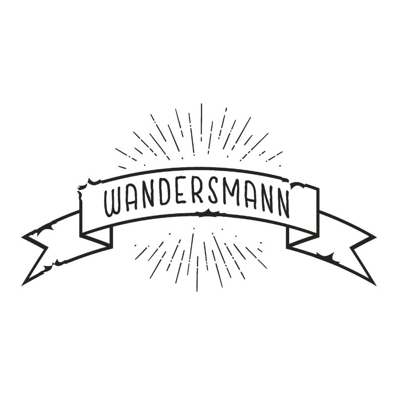 Wandersmann Banderole Schleife mit Strahlen