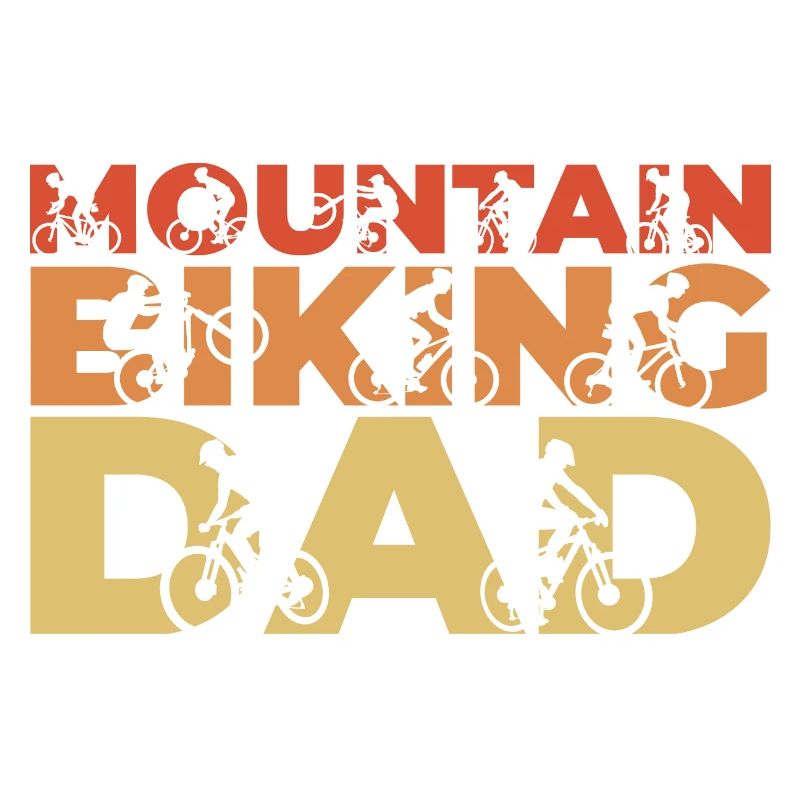 Funny mountain biker father