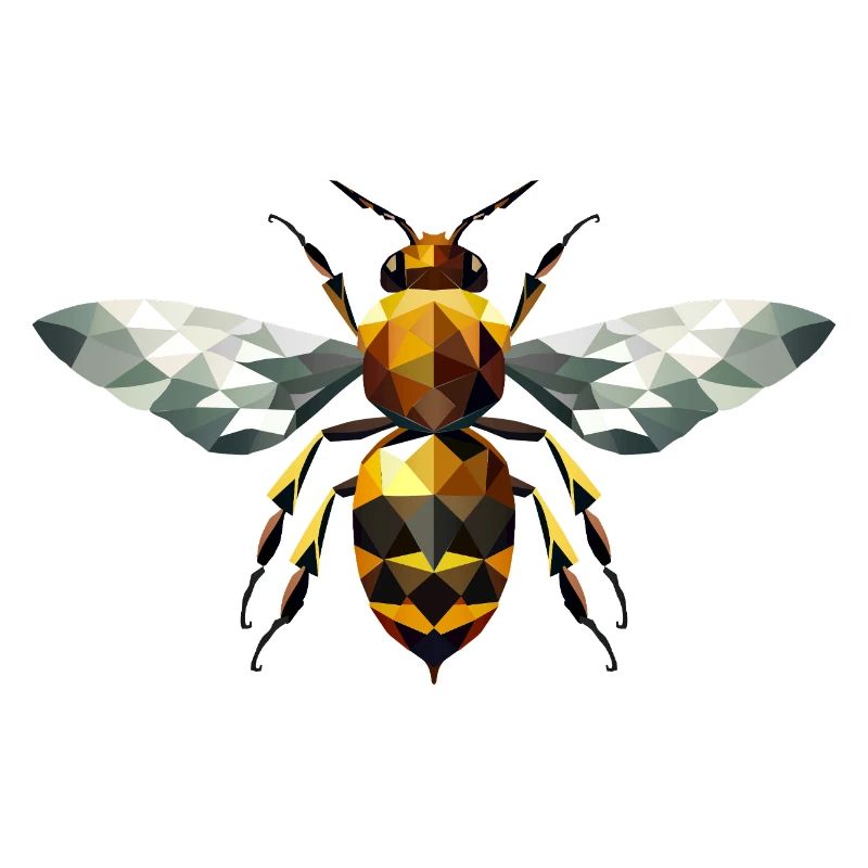 Bee with harmonious yellow and brown tones
