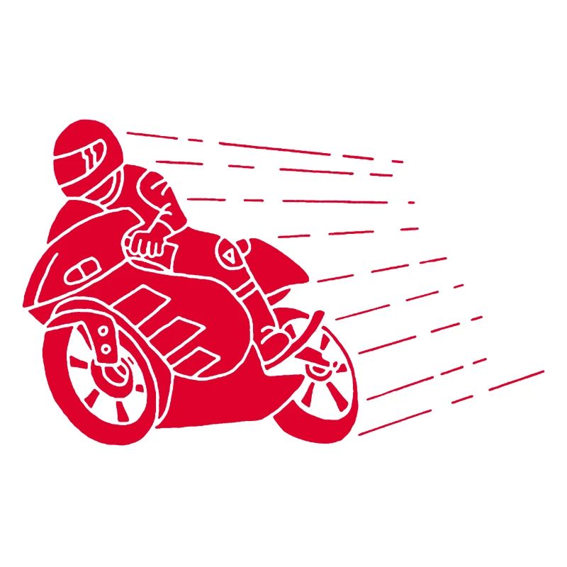 Red biker and speed