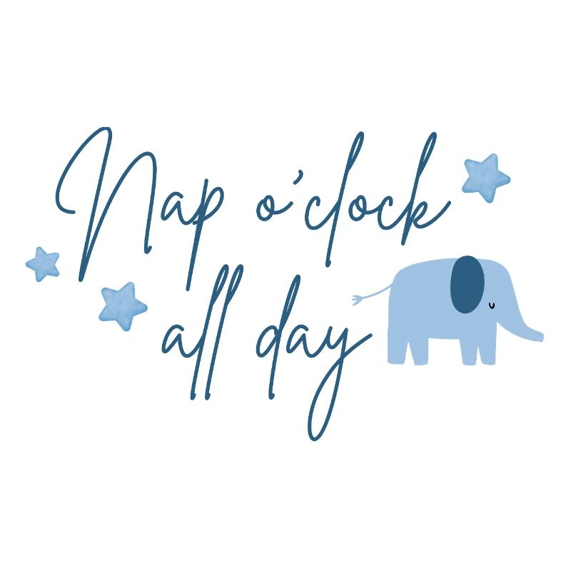 Nap o'clock all day Elephant blue