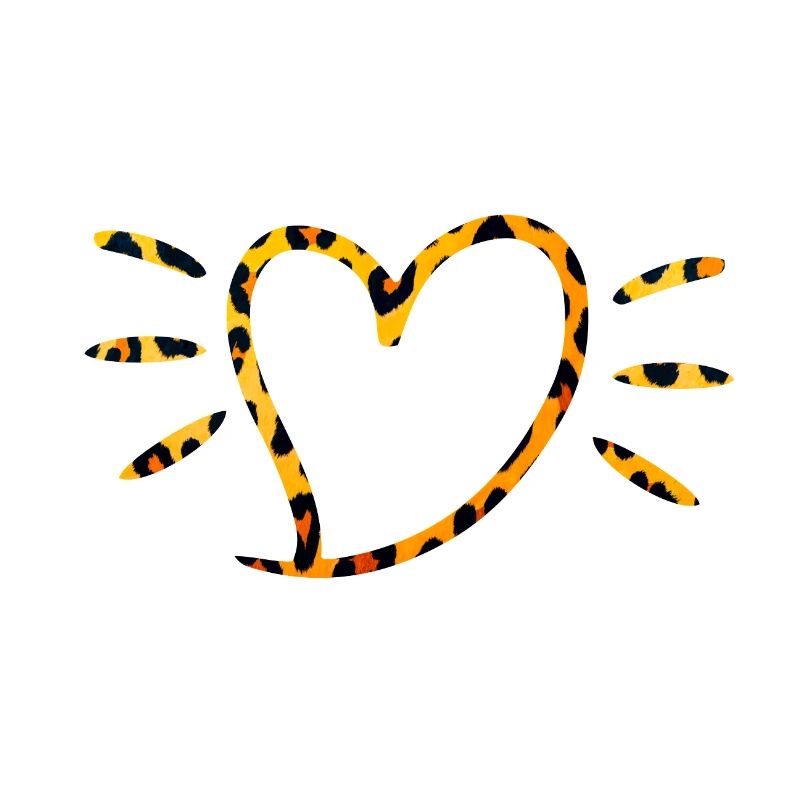 Leopard Herz mit Sonnenstrahlen