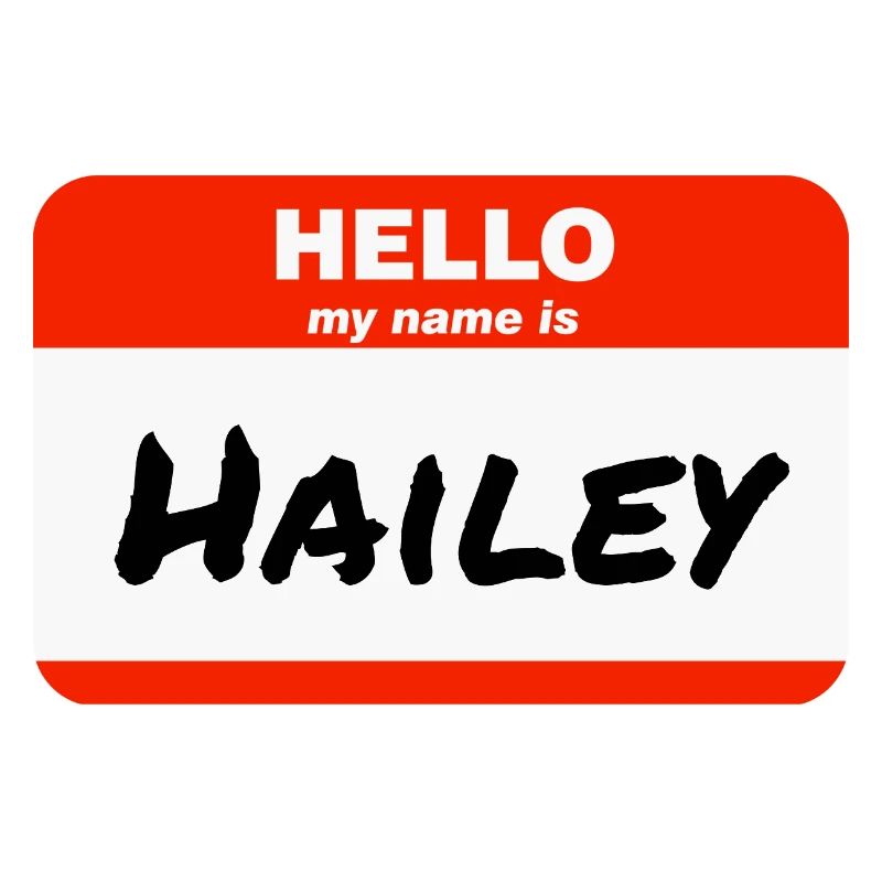 Hello My Name Is Hailey Label Name Tag
