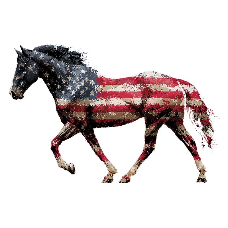 Drapeau des États-Unis de cheval