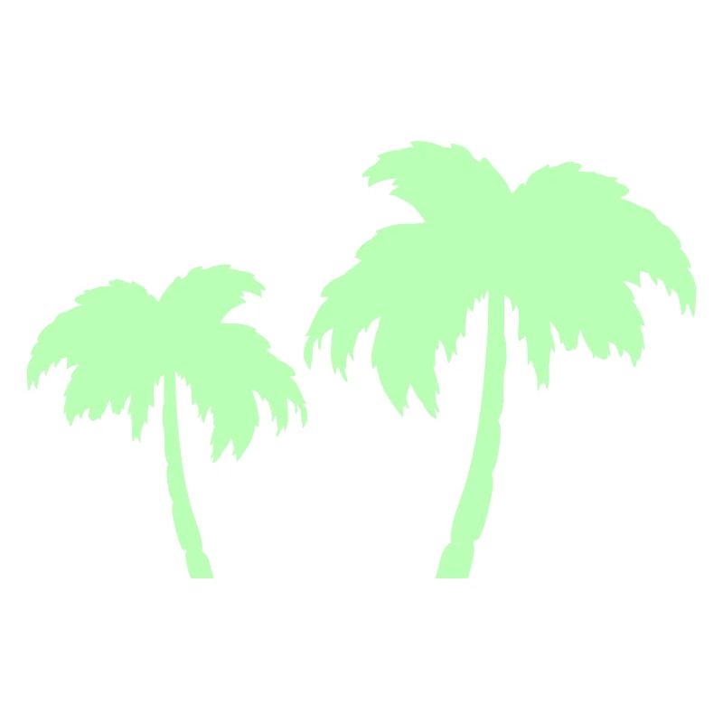Tropical Palm Trees Silhouettes Duo