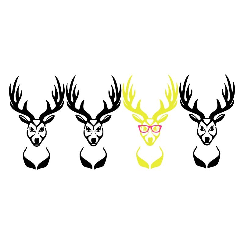 Be different! Deer head Nerd Geek 3c