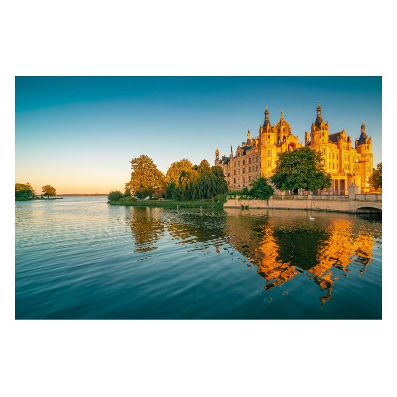 Castle in Schwerin at sunset