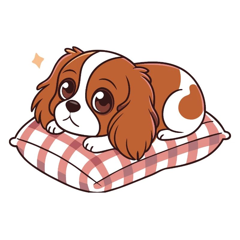 Sleeper Dog on Plaid Cushion