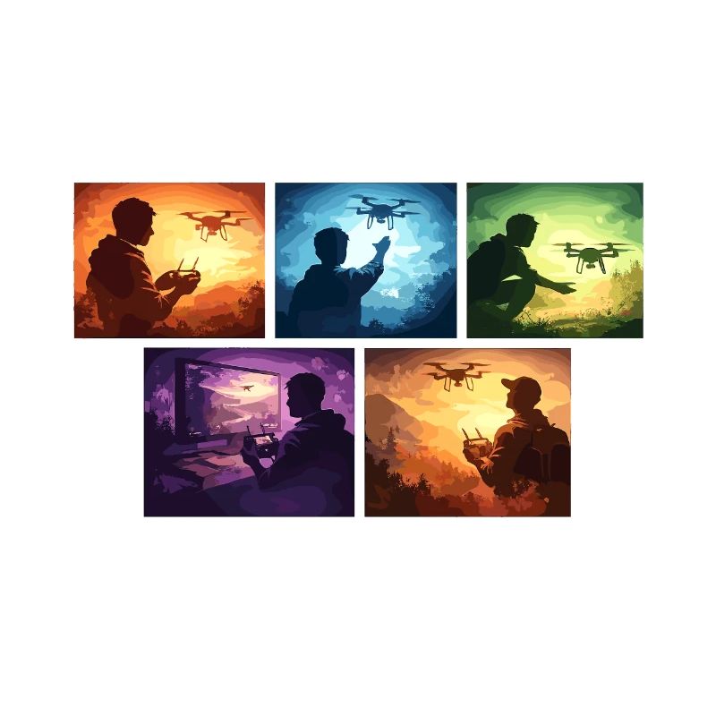 Collection de palettes de couleurs de vol de drones