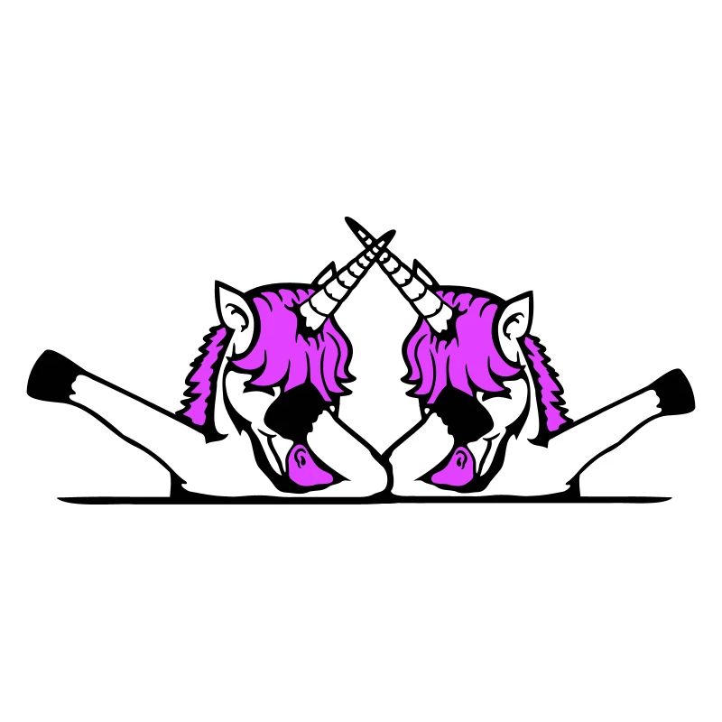 2 Licornes Dabbing Dab Danse Soirée Pose Geste Équipe