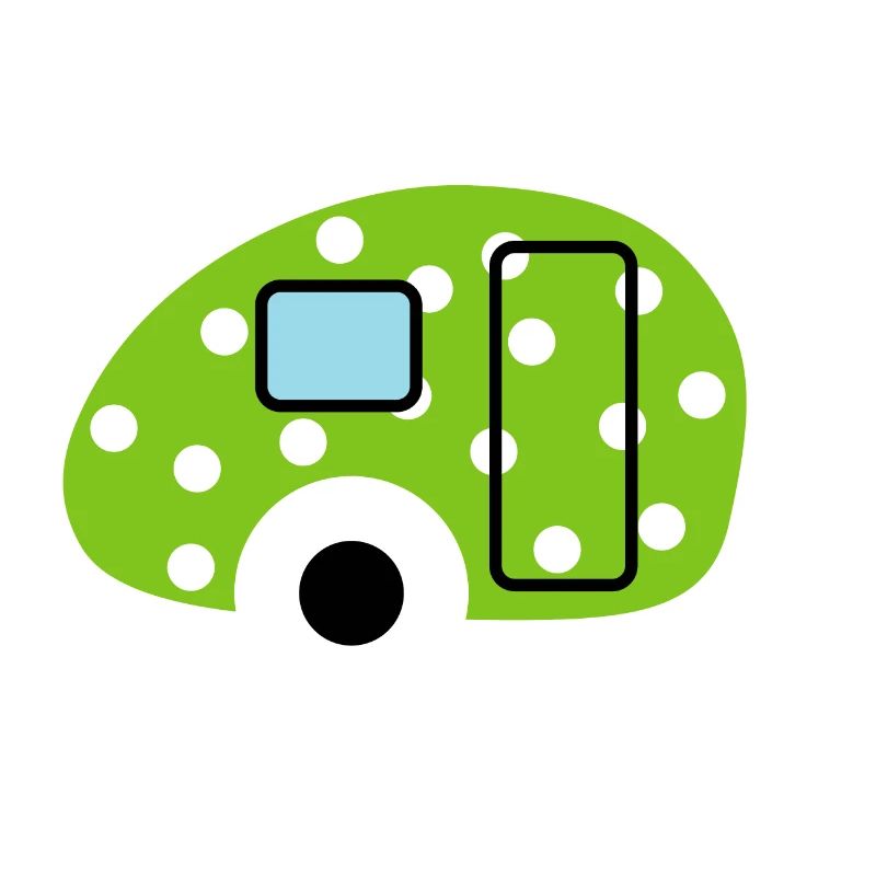 Caravan Caravan Green Dots Camping Easter Egg