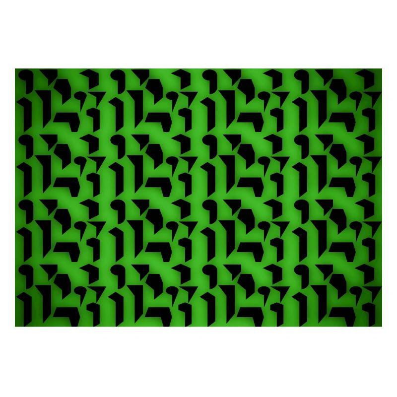 Deco pattern shapes and objects in green-black