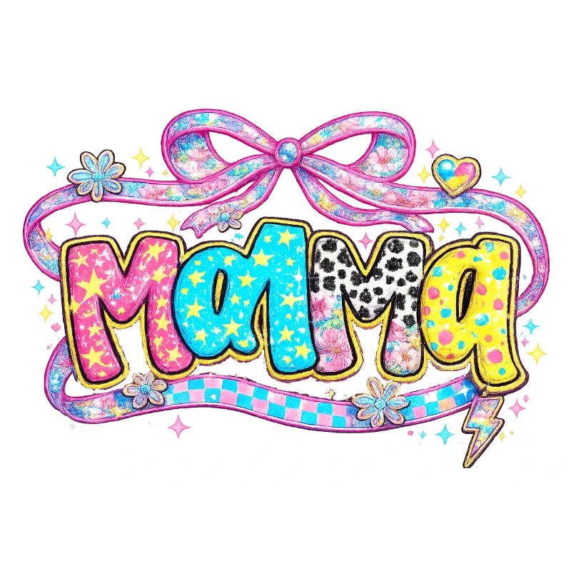 Mom Gift: Retro Mama Visual and Glitter