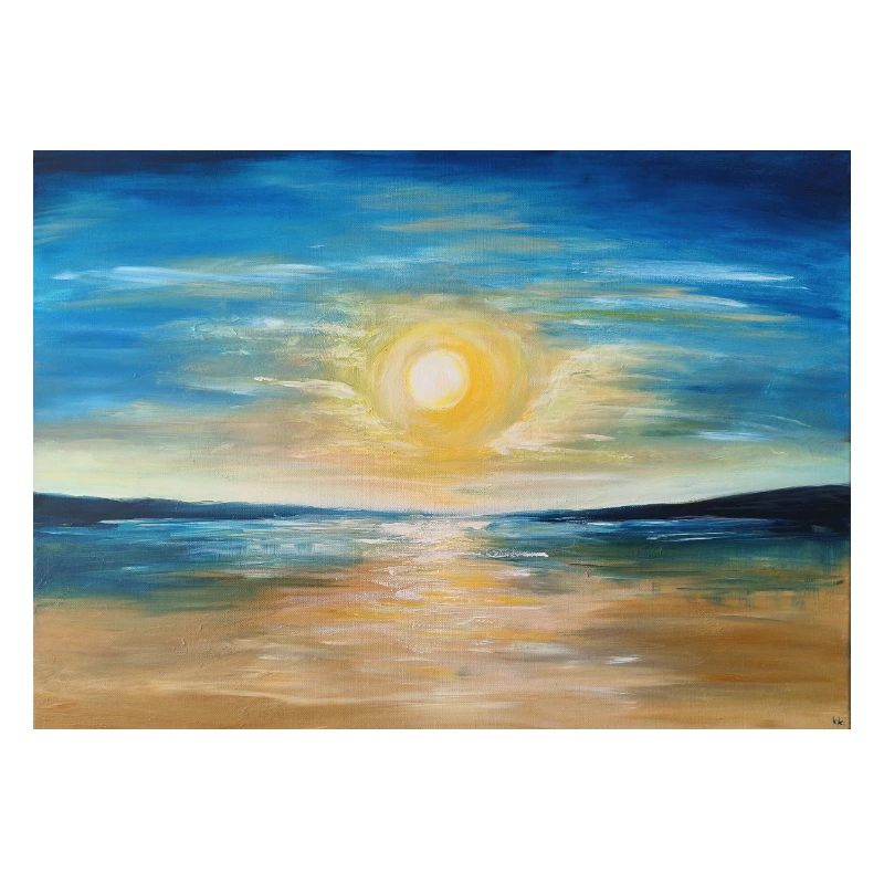 Reflet du coucher de soleil sur les eaux calmes