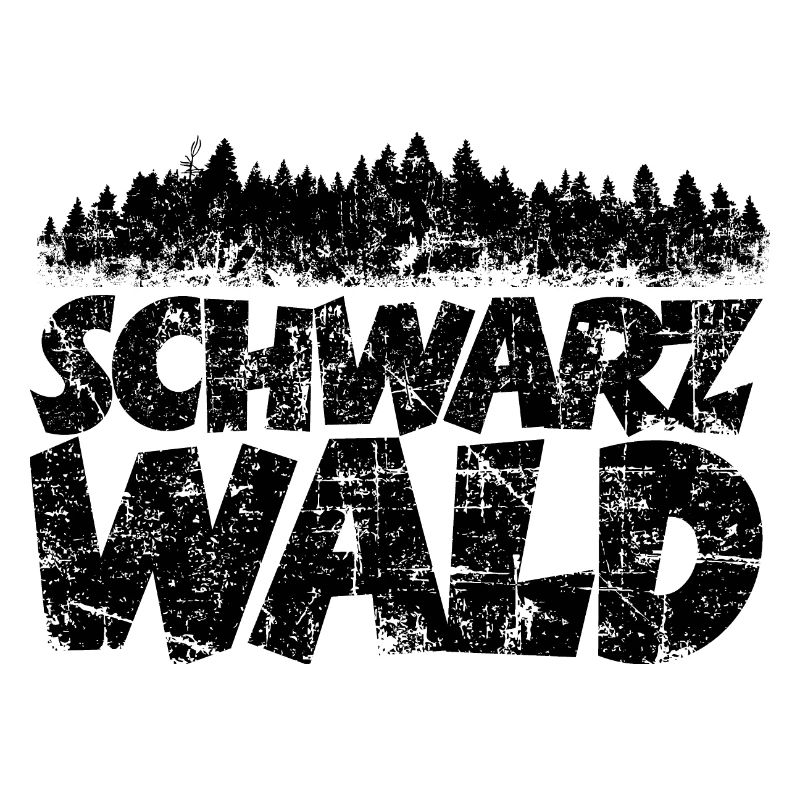 Schwarzwald mit Wald (Vintage/Schwarz)