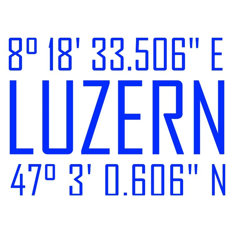 Coordonnées de Lucerne – typographie en référence à la localisation