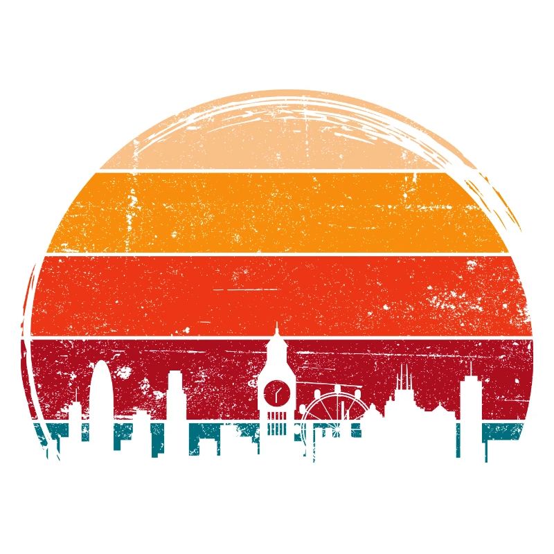 Cercle de la Skyline du Coucher de Soleil de Londres