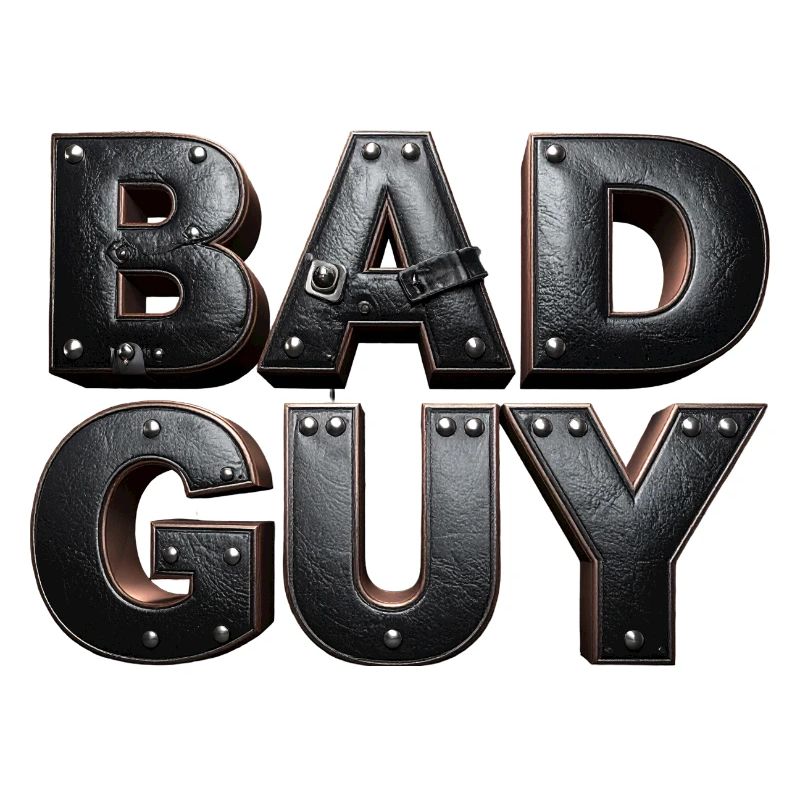 Bad Guy – 3D Letters in Leather Look Style