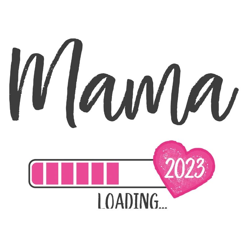 Mama Loading 2023 Herz Mädchen Rosa Werdende Mama
