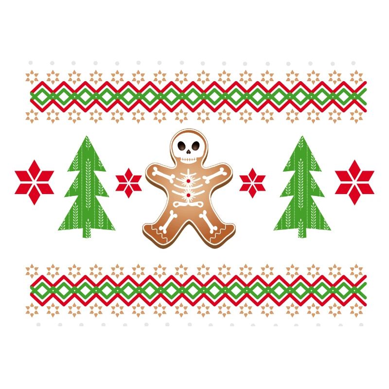 Gingerbread Man Sugar Skull Pattern for Christmas
