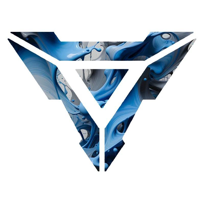 Abstract Blue Fluid Triangular Design