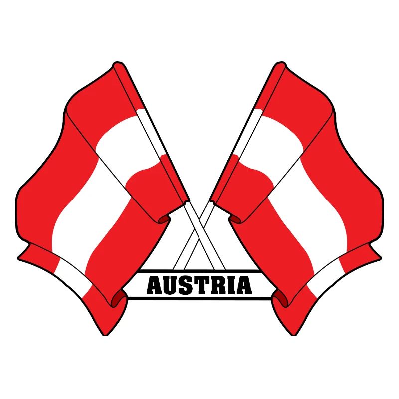 Austria Crossed Flags