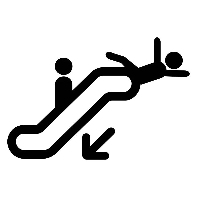 Escalator Cartoon Comic Gift Idea Wrong