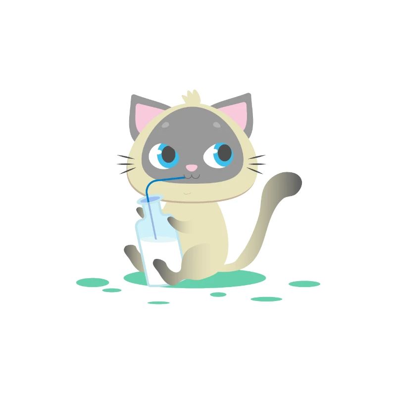 Cat drinks milk, kitten, meow, cat, kitten