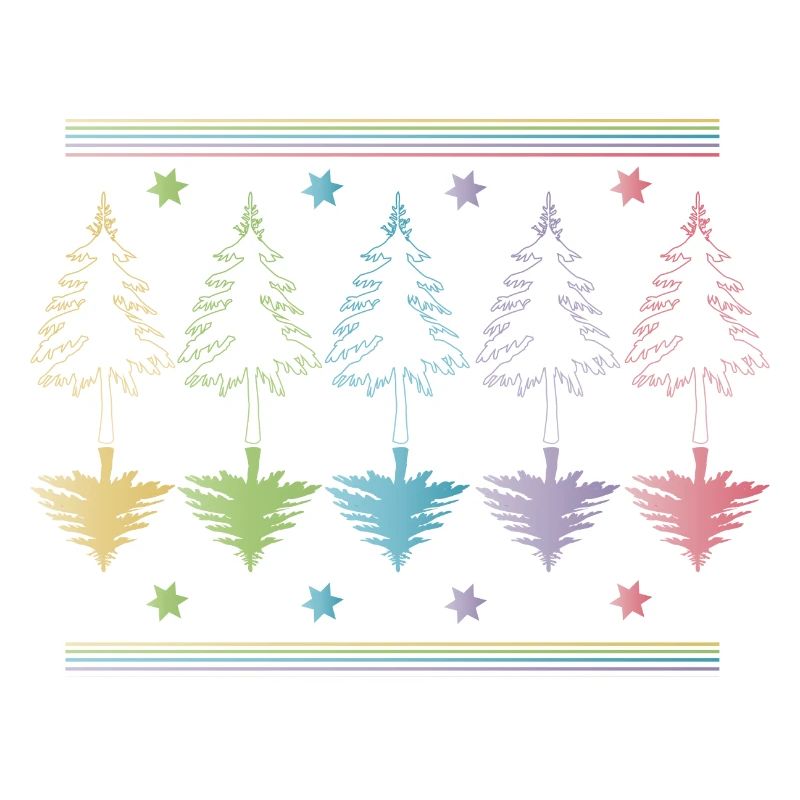 Christbaum, Tannenbaum oder Weihnachtsbaum Umrisse