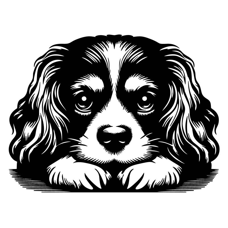 Cavalier King Charles Spaniel Kopf mit Pfoten