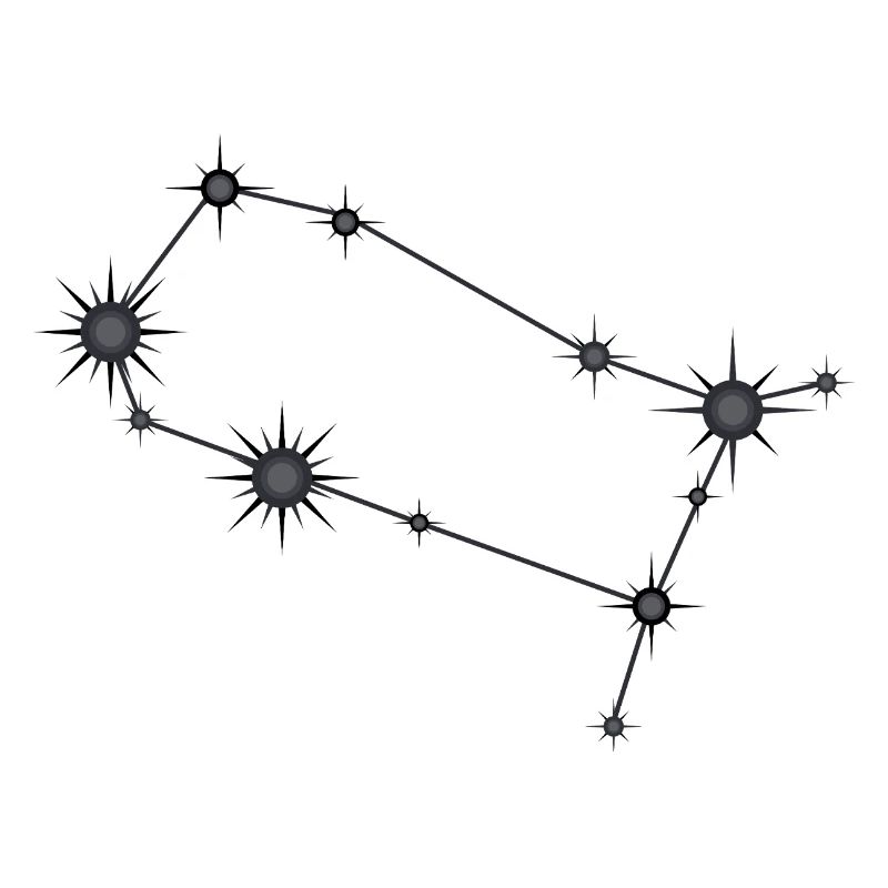Zwillinge Sternbild Sternzeichen Schwarz & Grau